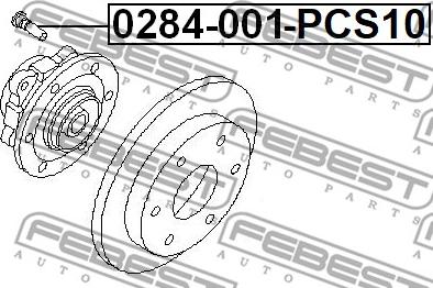 Febest 0284-001-PCS10 - Болт кріплення колеса avtolavka.club