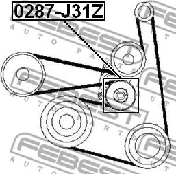 Febest 0287-J31Z - Паразитний / провідний ролик, поліклиновий ремінь avtolavka.club