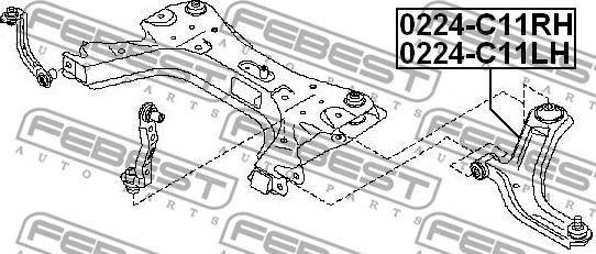 Febest 0224-C11LH - Важіль незалежної підвіски колеса avtolavka.club