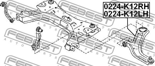 Febest 0224-K12LH - Важіль незалежної підвіски колеса avtolavka.club