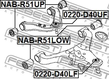 Febest 0220-D40UF - Шарова опора, несучий / направляючий шарнір avtolavka.club