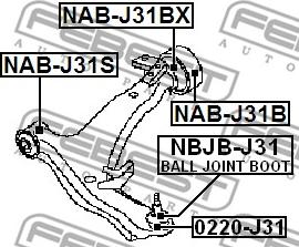 Febest NAB-J31BX - Сайлентблок, важеля підвіски колеса avtolavka.club