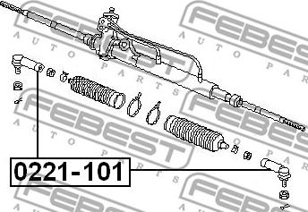 Febest 0221-101 - Наконечник рульової тяги, кульовий шарнір avtolavka.club