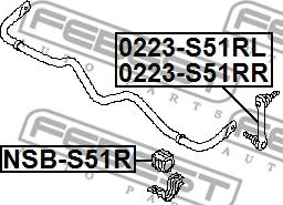 Febest 0223-S51RR - Тяга / стійка, стабілізатор avtolavka.club