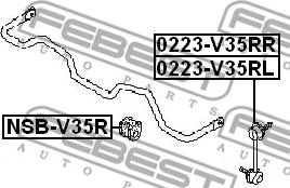 Febest 0223-V35RL - Тяга / стійка, стабілізатор avtolavka.club