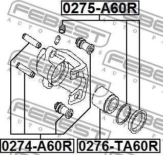 Febest 0274-A60R - Направляючий болт, корпус скоби гальма avtolavka.club