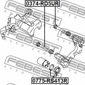 Febest 0775-RS413R - Ремкомплект, гальмівний супорт avtolavka.club