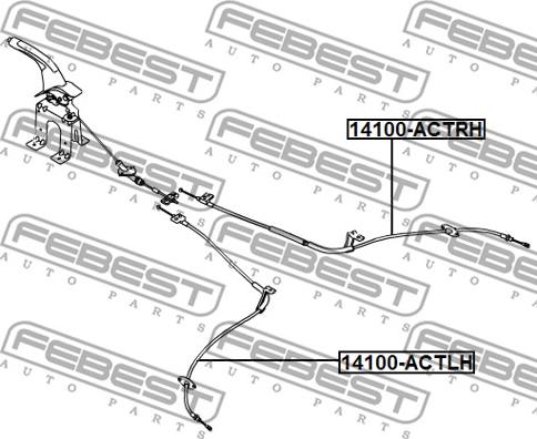 Febest 14100-ACTRH - Трос, гальмівна система avtolavka.club