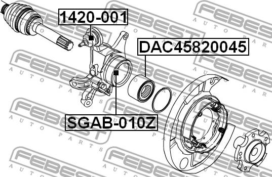 Febest DAC45820045 - Підшипник ступиці колеса avtolavka.club