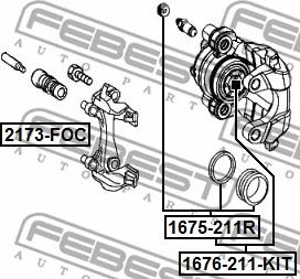 Febest 1676-211-KIT - Ремкомплект, гальмівний супорт avtolavka.club