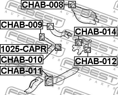 Febest CHAB-010 - Сайлентблок, важеля підвіски колеса avtolavka.club