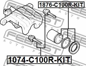 Febest 1074-C100R-KIT - Направляючий болт, корпус скоби гальма avtolavka.club