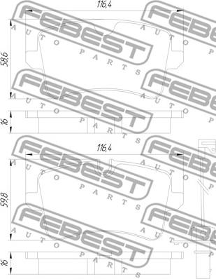 Febest 1701-C7R - Гальмівні колодки, дискові гальма avtolavka.club