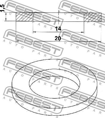 Febest 88430-142015C - Кільце ущільнювача, нарізна пробка мастилозливного отвору avtolavka.club