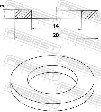 Febest 88430-142020F - Кільце ущільнювача, нарізна пробка мастилозливного отвору avtolavka.club