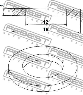 Febest 88430-121810C - Кільце ущільнювача, нарізна пробка мастилозливного отвору avtolavka.club