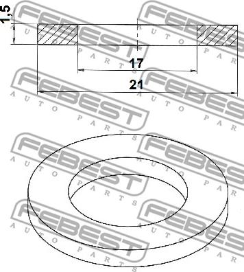 Febest 88430-172115C - Кільце ущільнювача, нарізна пробка мастилозливного отвору avtolavka.club