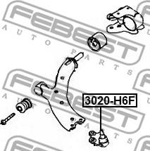 Febest 3020-H6F - Шарова опора, несучий / направляючий шарнір avtolavka.club