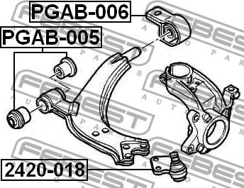 Febest 2420-018 - Шарова опора, несучий / направляючий шарнір avtolavka.club