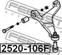 Febest 2520-106F - Шарова опора, несучий / направляючий шарнір avtolavka.club