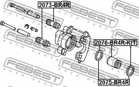 Febest 2073-BR4R - Пильник, управління корпусу скоби гальма avtolavka.club