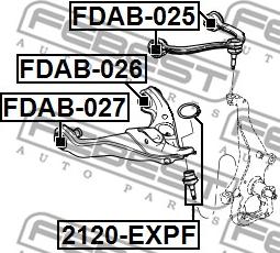 Febest FDAB-026 - Сайлентблок, важеля підвіски колеса avtolavka.club