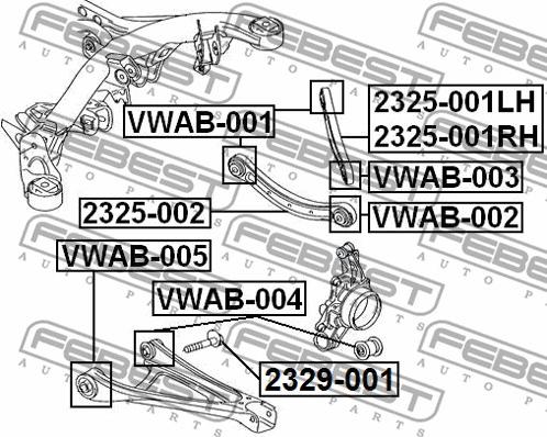 Febest VWAB-003 - Сайлентблок, важеля підвіски колеса avtolavka.club