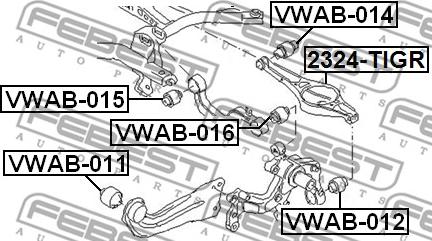 Febest VWAB-012 - Сайлентблок, важеля підвіски колеса avtolavka.club