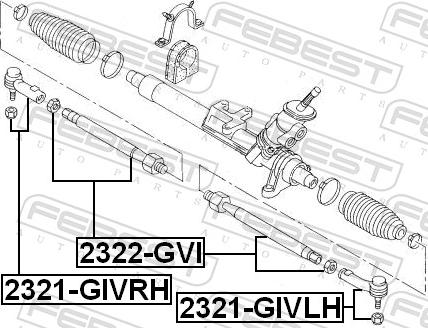 Febest 2321-GIVRH - Наконечник рульової тяги, кульовий шарнір avtolavka.club