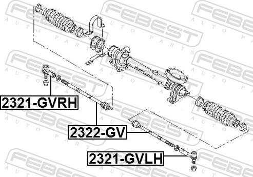 Febest 2321-GVLH - Наконечник рульової тяги, кульовий шарнір avtolavka.club