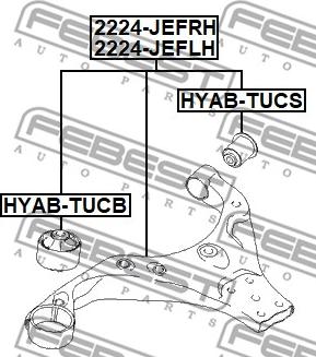 Febest 2224-JEFRH - Важіль незалежної підвіски колеса avtolavka.club