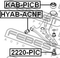 Febest 2220-PIC - Шарова опора, несучий / направляючий шарнір avtolavka.club