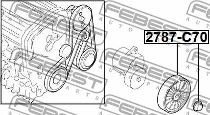 Febest 2787-C70 - Паразитний / провідний ролик, поліклиновий ремінь avtolavka.club