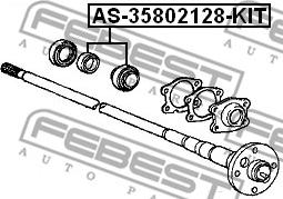 Febest AS-35802128-KIT - Підшипник, приводний вал avtolavka.club