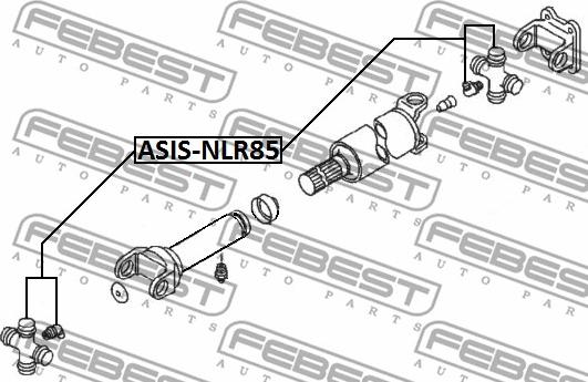 Febest ASIS-NLR85 - Шарнір, поздовжній вал avtolavka.club