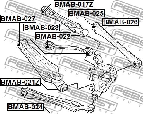 Febest BMAB-022 - Сайлентблок, важеля підвіски колеса avtolavka.club