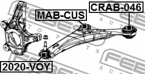 Febest CRAB-046 - Сайлентблок, важеля підвіски колеса avtolavka.club