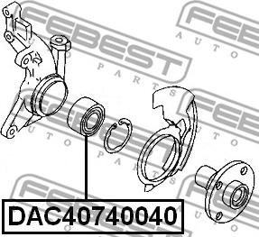 Febest DAC40740040 - Підшипник ступиці колеса avtolavka.club