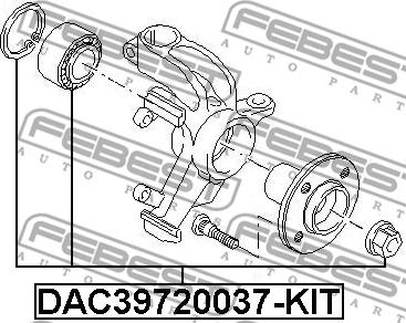 Febest DAC39720037-KIT - Комплект підшипника маточини колеса avtolavka.club