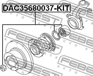 Febest DAC35680037-KIT - Комплект підшипника маточини колеса avtolavka.club