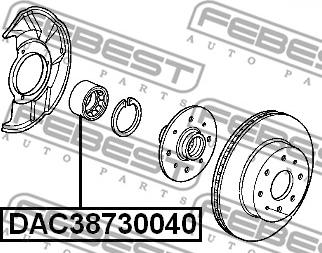 Febest DAC38730040 - Підшипник ступиці колеса avtolavka.club