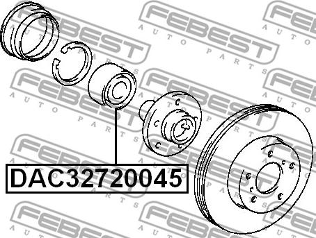 Febest DAC32720045 - Підшипник ступиці колеса avtolavka.club