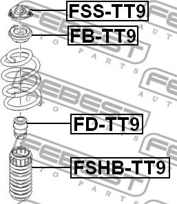 Febest FSS-TT9 - Опора стійки амортизатора, подушка avtolavka.club