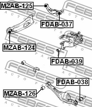 Febest FDAB-038 - Сайлентблок, важеля підвіски колеса avtolavka.club