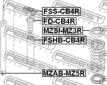 Febest FSS-CB4R - Опора стійки амортизатора, подушка avtolavka.club