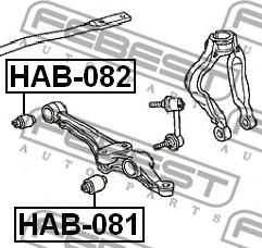 Febest HAB-082 - Сайлентблок, важеля підвіски колеса avtolavka.club