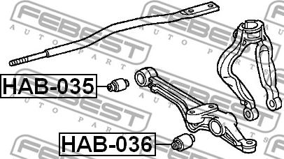 Febest HAB-036 - Сайлентблок, важеля підвіски колеса avtolavka.club