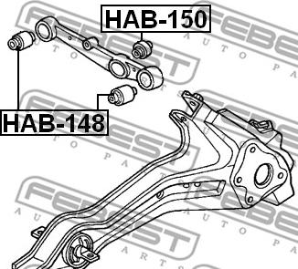 Febest HAB-150 - Сайлентблок, важеля підвіски колеса avtolavka.club