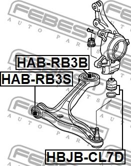 Febest HAB-RB3B - Сайлентблок, важеля підвіски колеса avtolavka.club