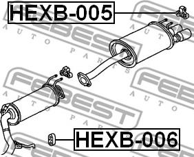 Febest HEXB-006 - Монтажний комплект, система випуску avtolavka.club